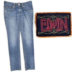 Edwin Jeans Women's Size 29 Skinny Blue Denim Jeans Blue Trip Vintage